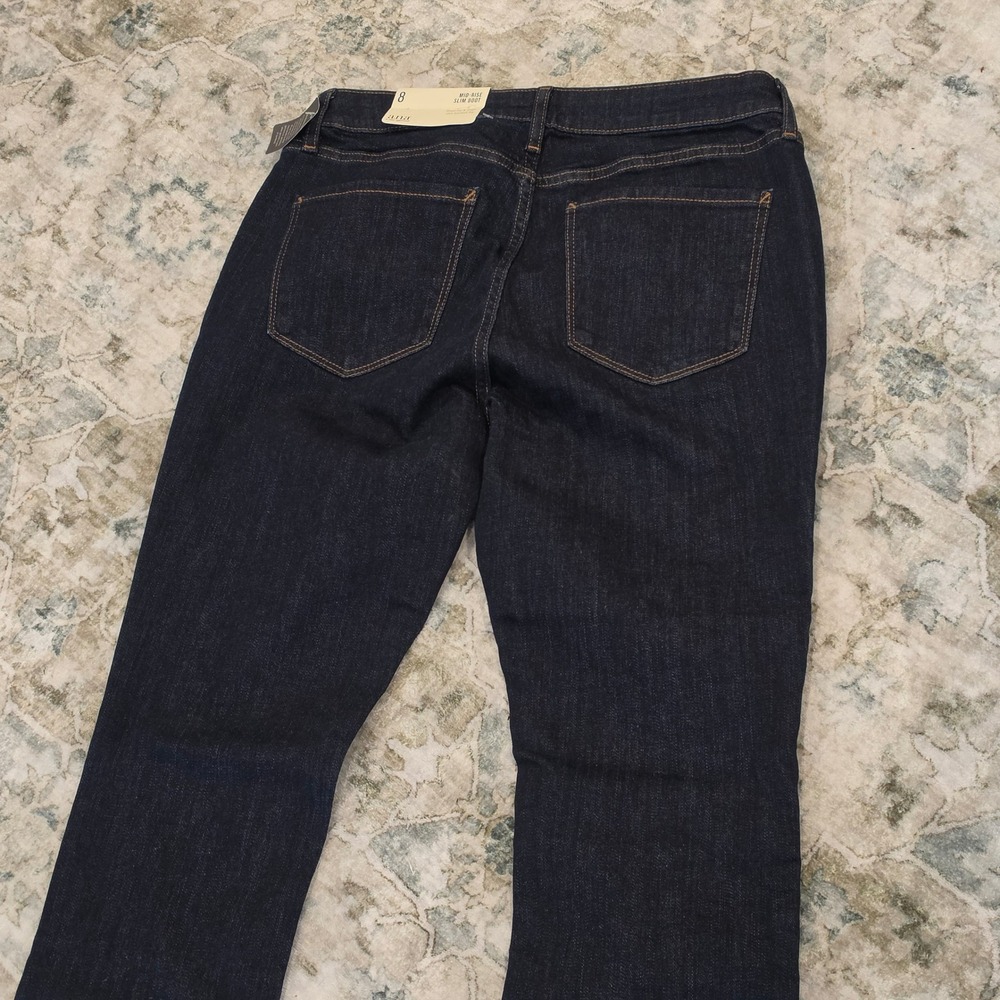 ANA A New Approach Womens Mid Rise Slim Bootcut Jeans Dark Wash Size 8 NWT